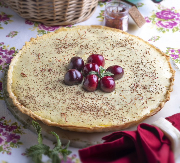 Tarta de crema al licor de azafrán